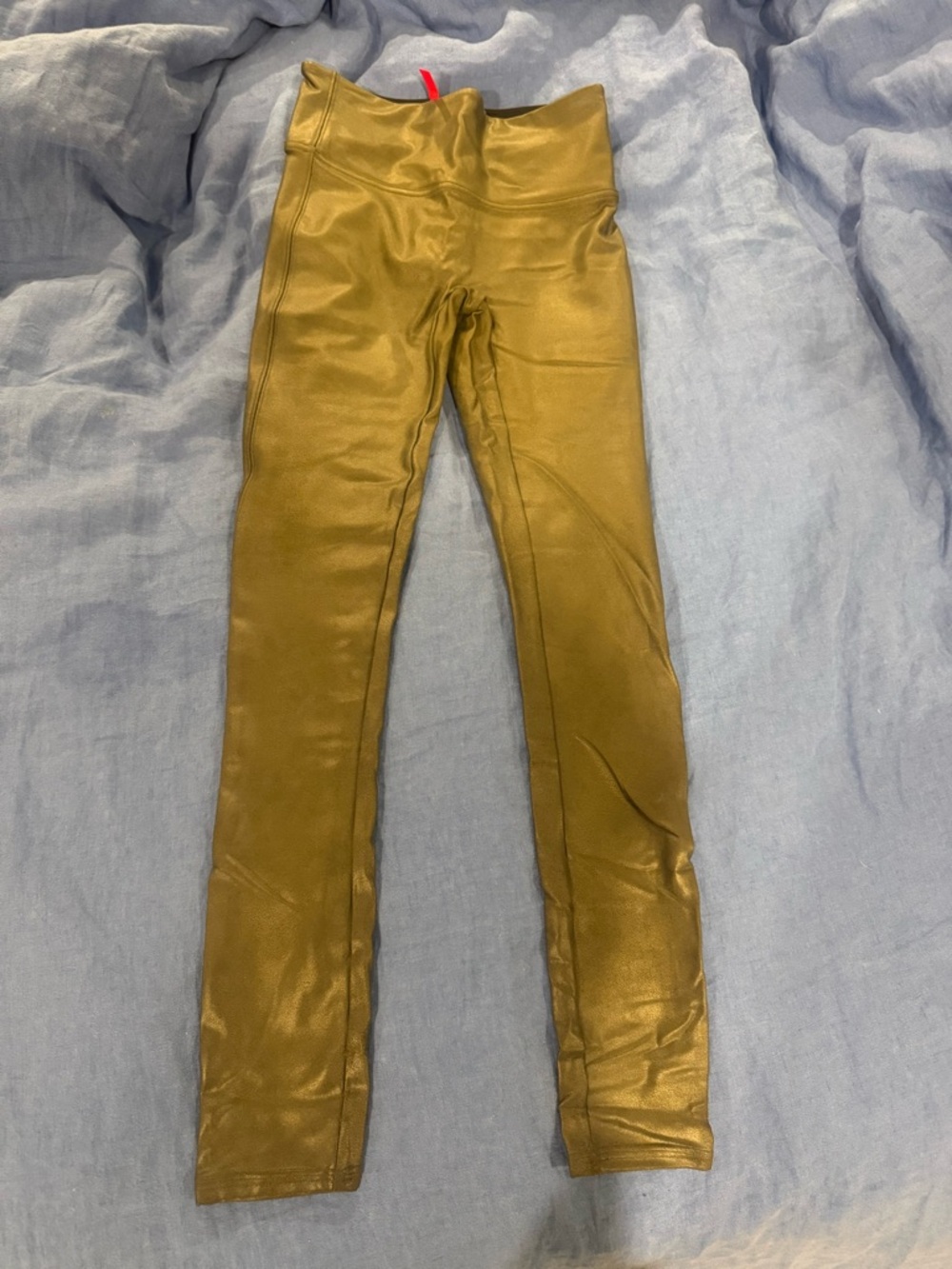 SPANX Metallic Olive High-Rise Jeggings